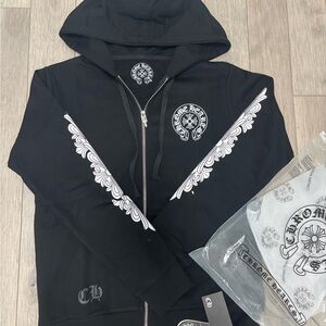 NEW Black Chrome Hearts Zip Up (Small)